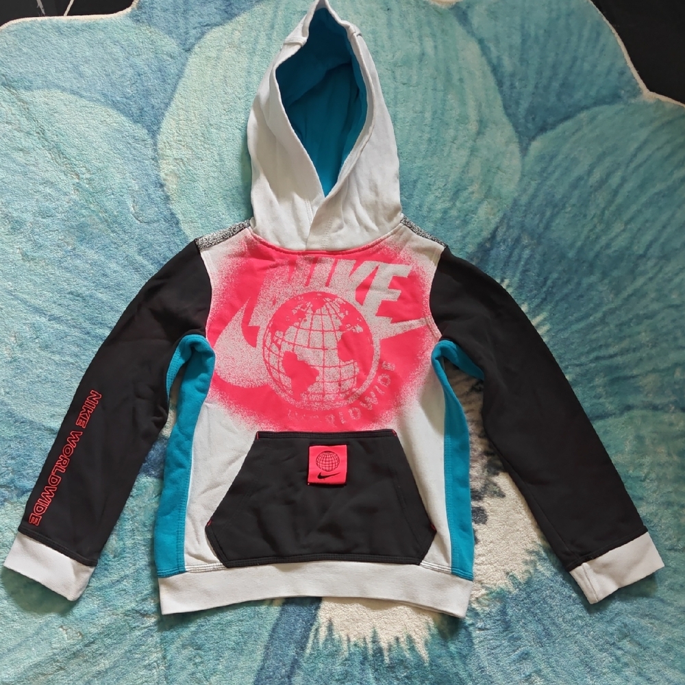 Nike Kids Hoodie and Shorts Set - Black, White, Pink, Blue - Picture 2 of 5
